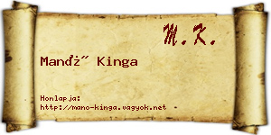 Manó Kinga névjegykártya